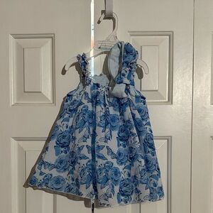 Baby Starters Blue and White Floral Dress Set